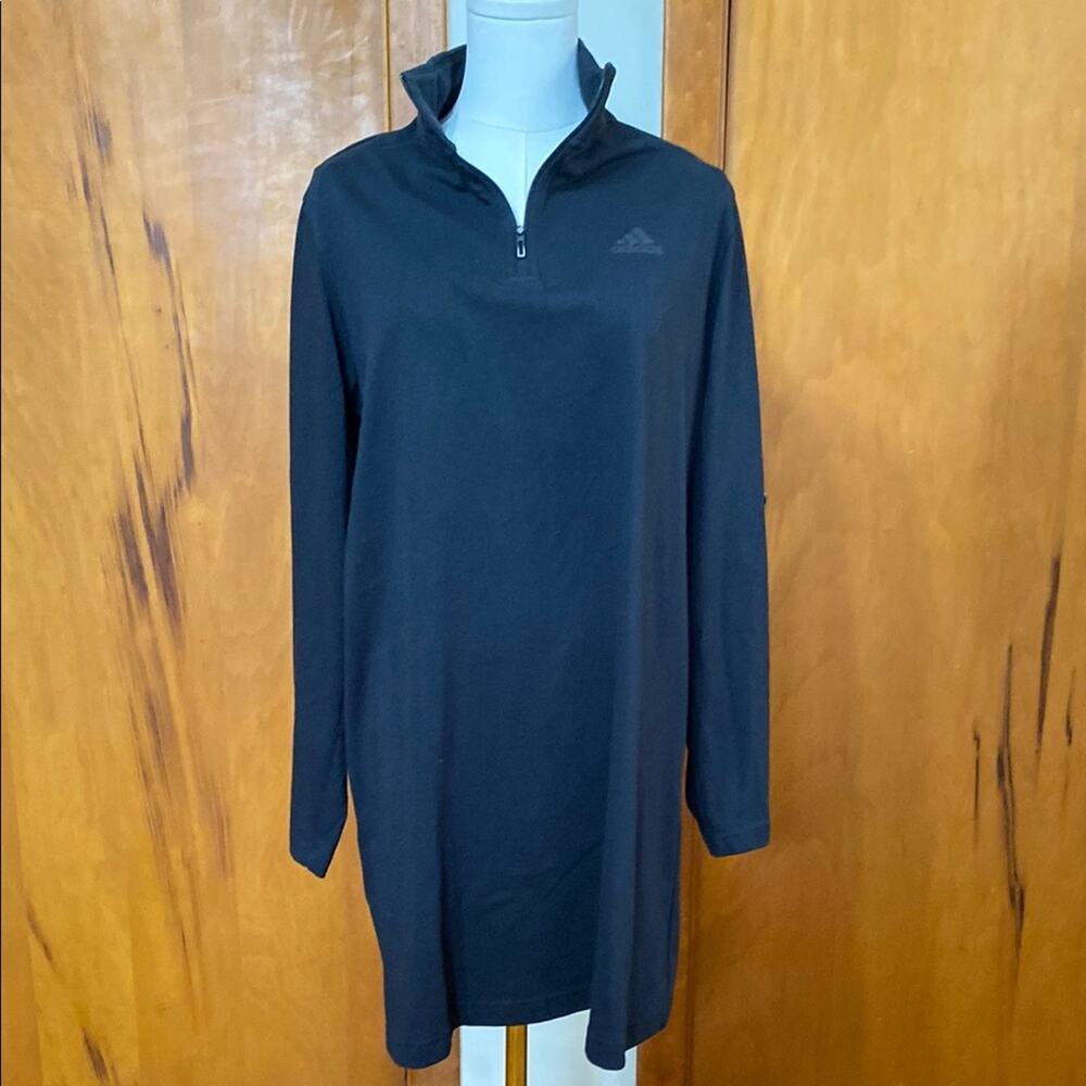 Adidas Men’s Black Long Sleeve 1/4 Zip Pullover Shirt Streetwear Sporty Casual